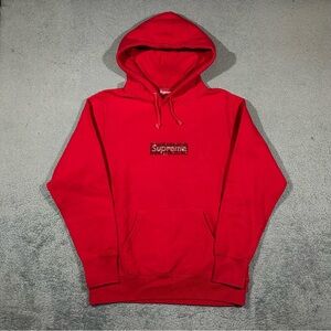 Supreme x Swarovski Box Logo Hoodie Sweatshirt Red Men’s Medium #1713
